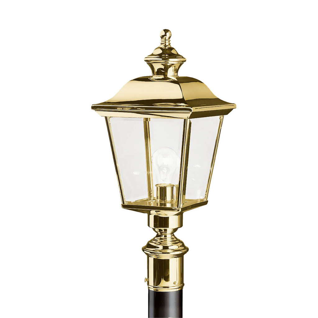 Product image for Kichler 9913PB Bay Shore™ 1 Light Post Light Polished Brass