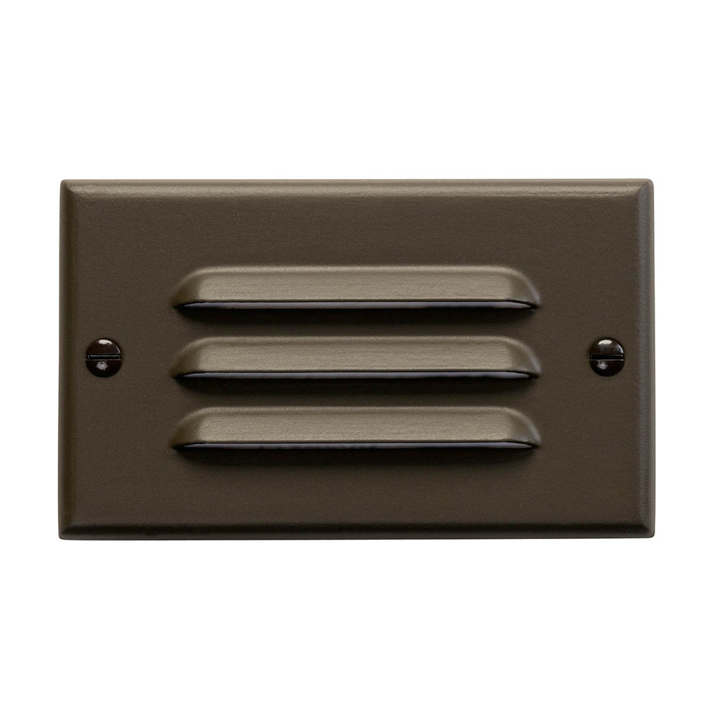 Product image for Kichler 12600AZ Horizontal Louvered LED Step Light Architectural Bronze