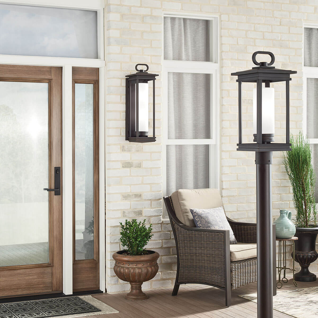 Product image for Kichler 49478RZ South Hope™ 1 Light Post Light Rubbed Bronze™