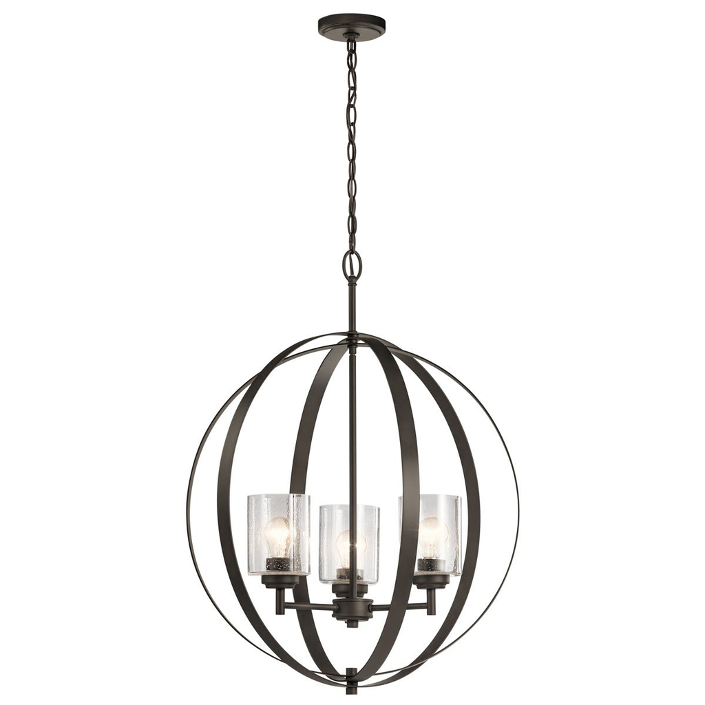 Product image for Kichler 44034OZ Winslow™ 3 Light Orb Chandelier Olde Bronze®