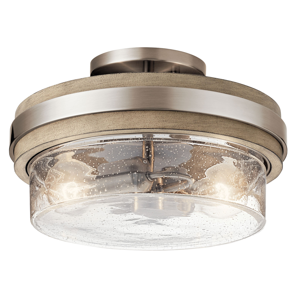 Product image for Kichler 44100CLP Grand Bank™ 2 Light Semi Flush Classic Pewter