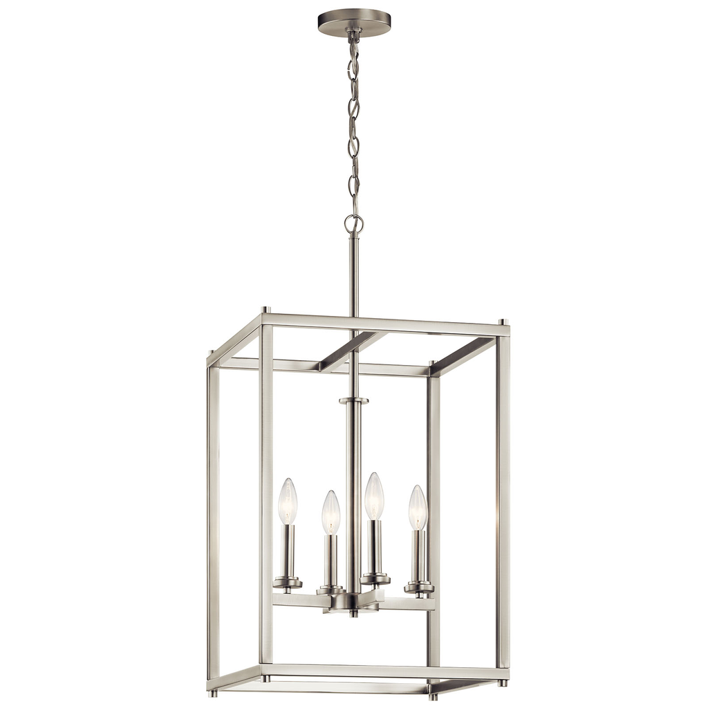 Product image for Kichler 43998NI Crosby 31" 4 Light Foyer Pendant Brushed Nickel
