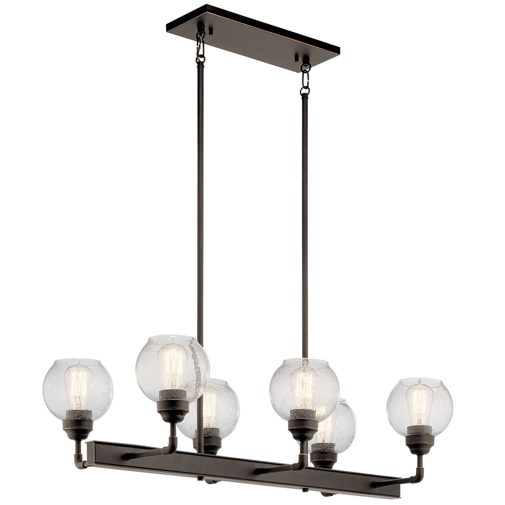 Product image for Kichler 43994OZ Niles 6 Light Linear Chandelier Olde Bronze®