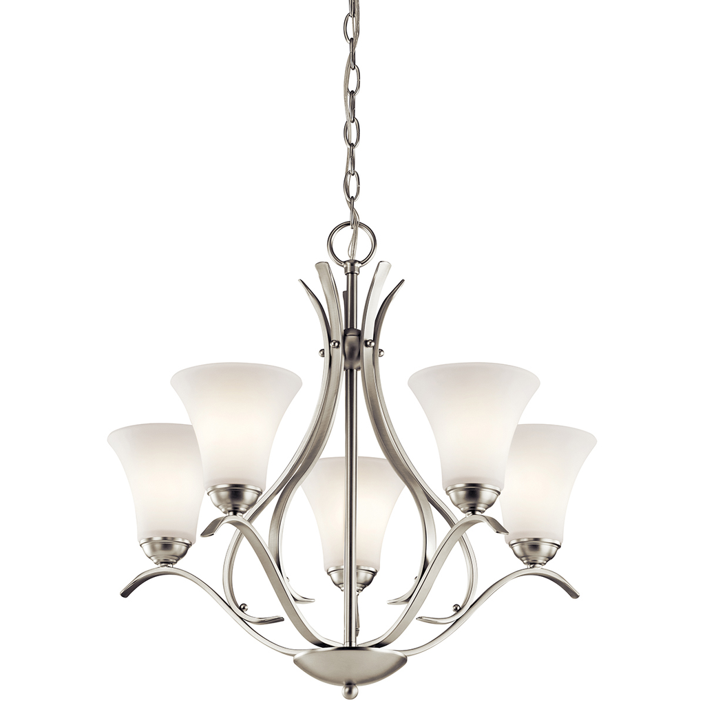 Product image for Kichler 43504NIL18 Keiran™ 5 Light Chandelier Brushed Nickel