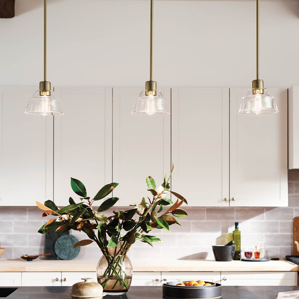 Product image for Kichler 52405BNB Eastmont™ 1 Light Mini Pendant Brass