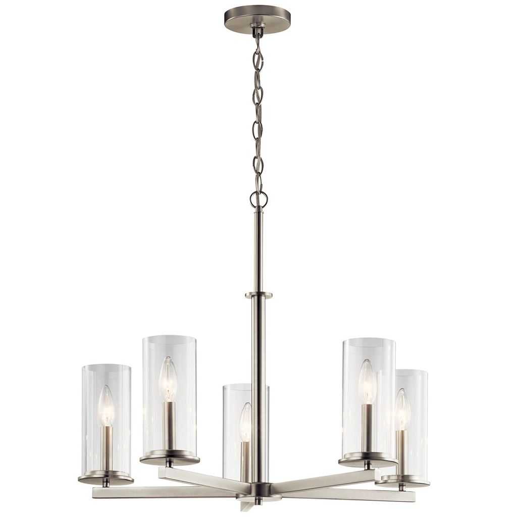 Crosby 22" Chandelier Clear Glass Nickel