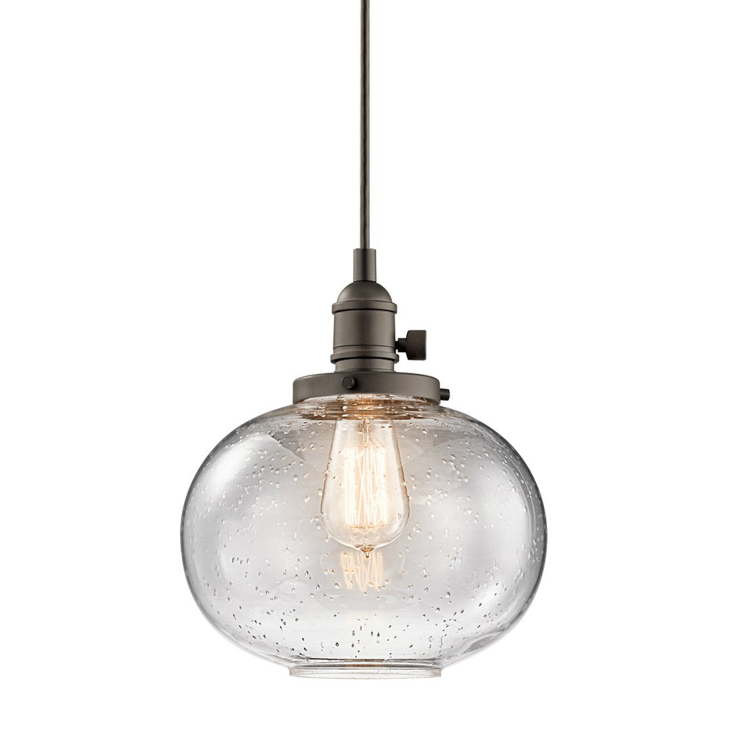 Product image for Kichler 43852OZ Avery™ 9.75" 1 Light Mini Pendant Olde Bronze®