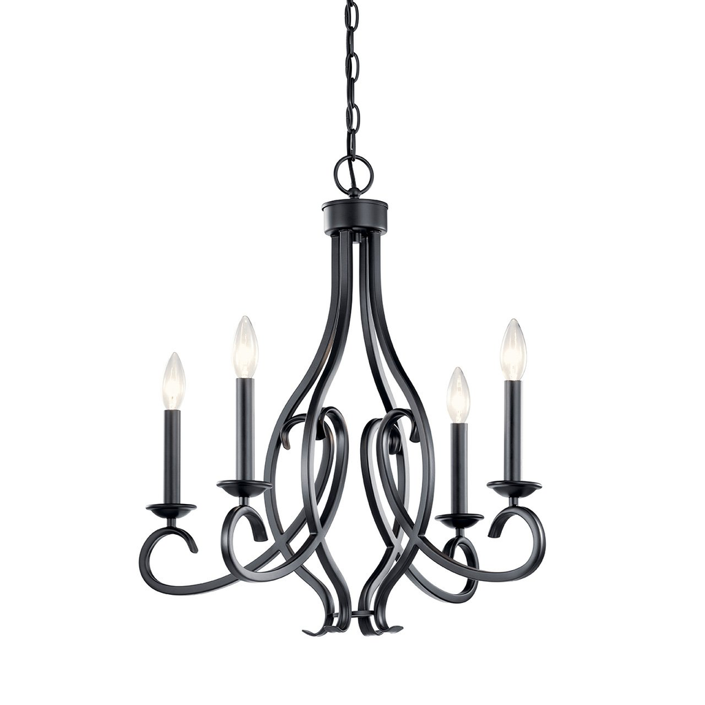 Product image for Kichler 52239BK Ania 4 Light Chandelier in Black