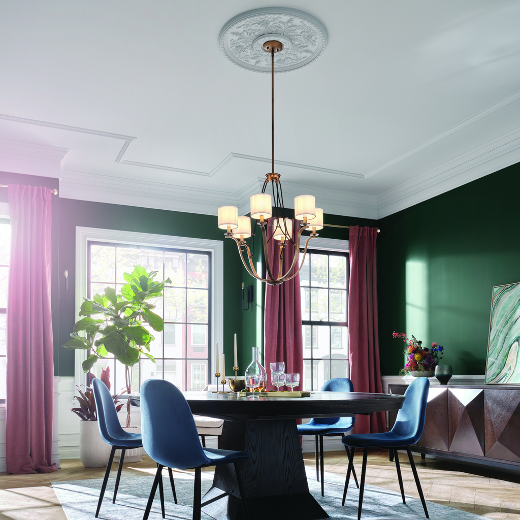 Product image for Kichler 43532NBR Thisbe™ 27.5" 6 Light Chandelier Natural Brass