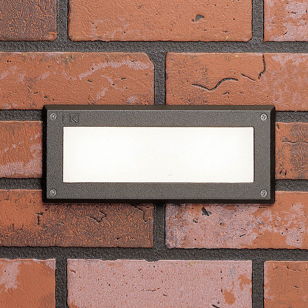 Product image for Kichler 15774AZT30R Brick Light (without Louvers) 3000K LED Textured Architectural Bronze