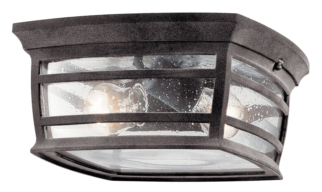 Product image for Kichler 49277WZC Wiscombe Park™ 2 Light Flush Mount Weathered Zinc