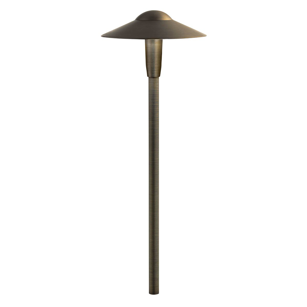 Product image for Kichler 15810CBR30 12V LED 3000K 8" Dome Path Light, Centennial Brass