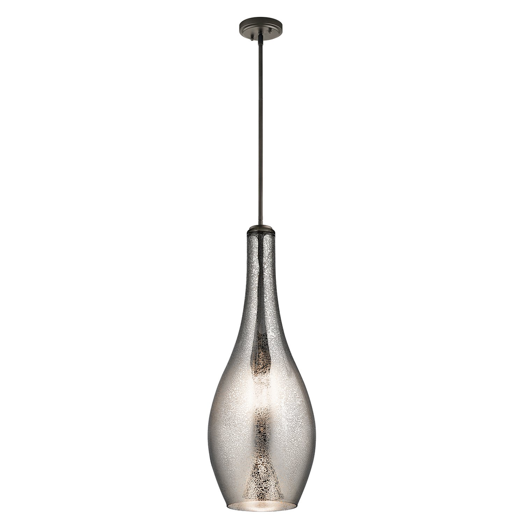 Product image for Kichler 42475OZMER Everly™ 29.5" 1 Light Teardrop Pendant Mercury Glass Olde Bronze®