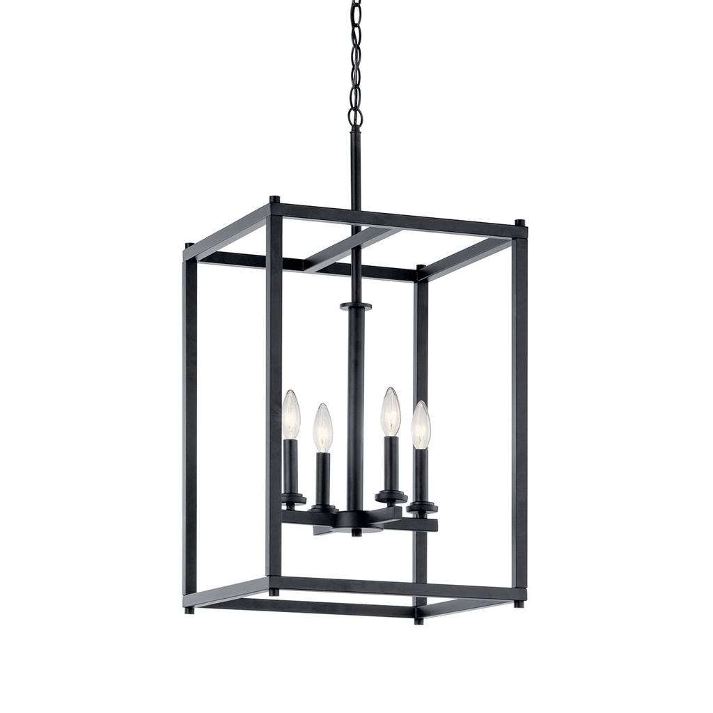 Product image for Kichler 43998BK Crosby 4 Light Foyer Pendant Black