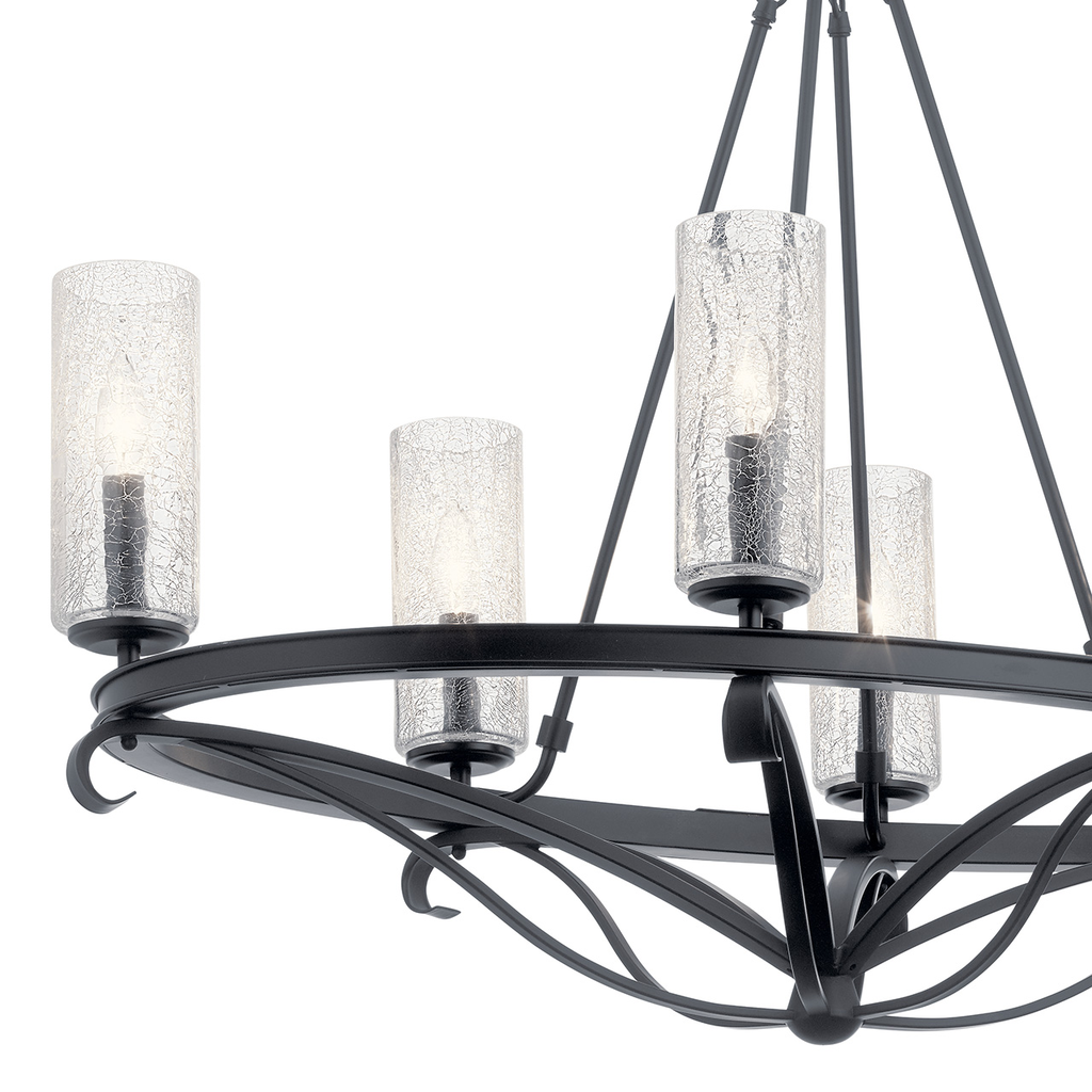 Krysia™ 6 Light Oval Chandelier Black