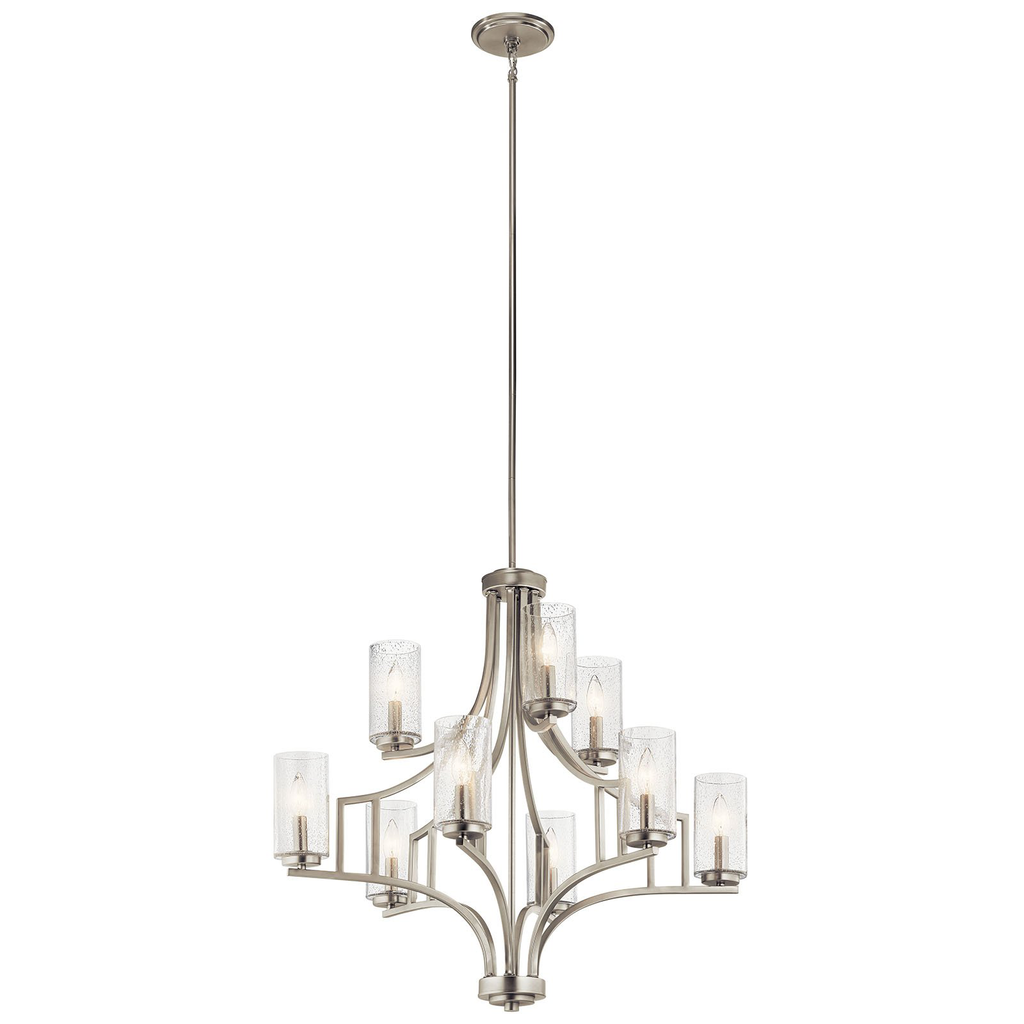 Product image for Kichler 44073NI Vara 9 Light Chandelier Brushed Nickel