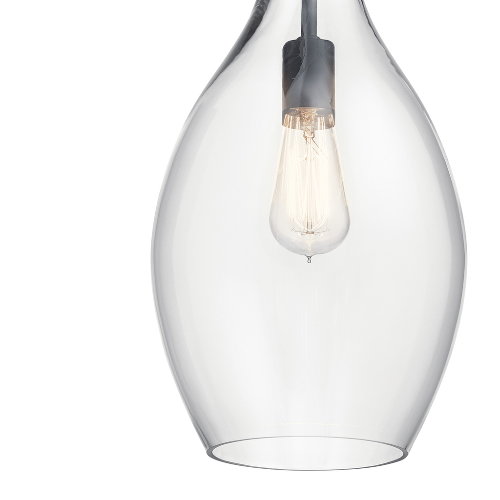 Everly™ 17.75" Pendant Clear Glass Black