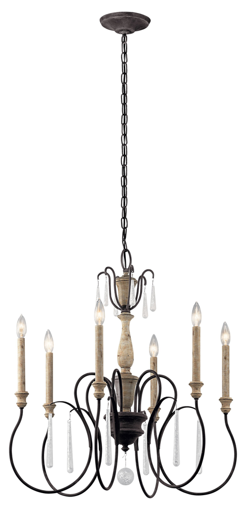 Product image for Kichler 43617WZC Kimblewick™ 6 Light Chandelier Weathered Zinc