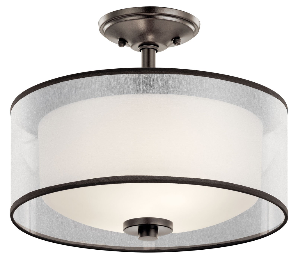 Product image for Kichler 43154MIZ Tallie™ 2 Light Semi Flush Mission Bronze