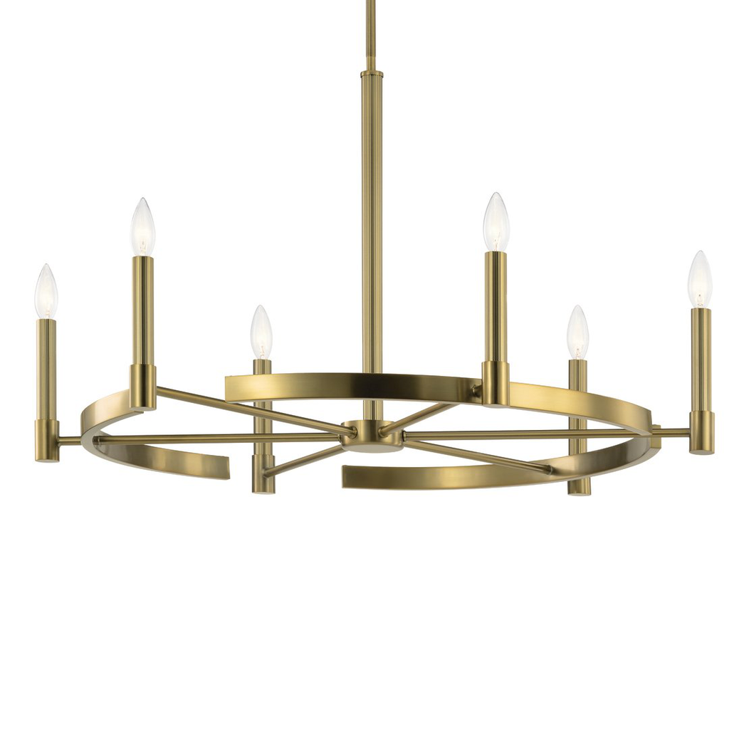 Product image for Kichler 52427BNB Tolani™ 6 Light Chandelier Brushed Natural Brass