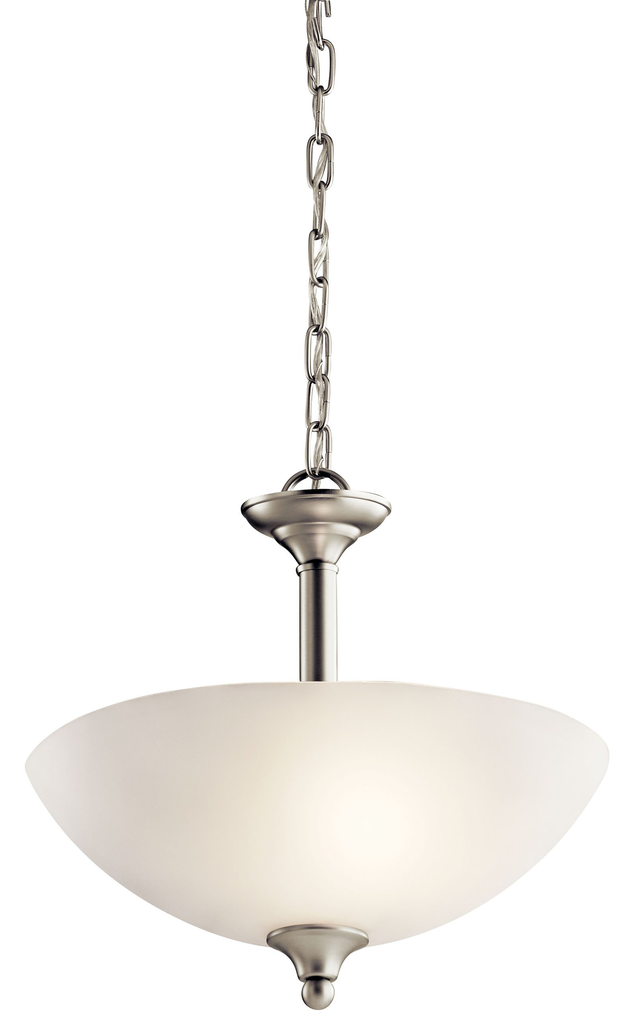 Product image for Kichler 43641NI Jolie 2 Light Convertible Pendant Brushed Nickel