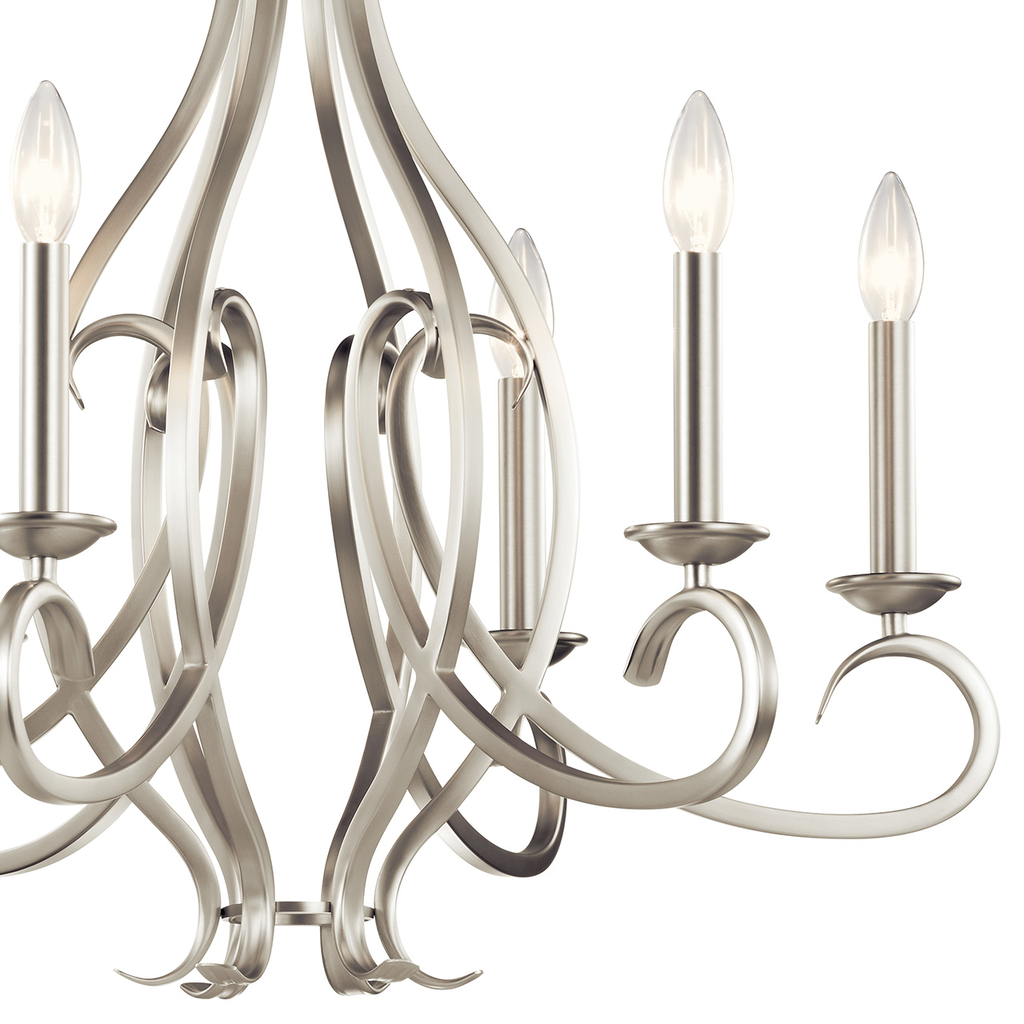 Ania 6 Light Chandelier Brushed Nickel