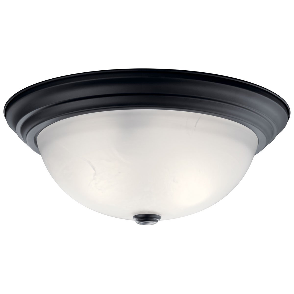 Product image for Kichler 8116BK 15.25" 3 Light Flush Mount Black