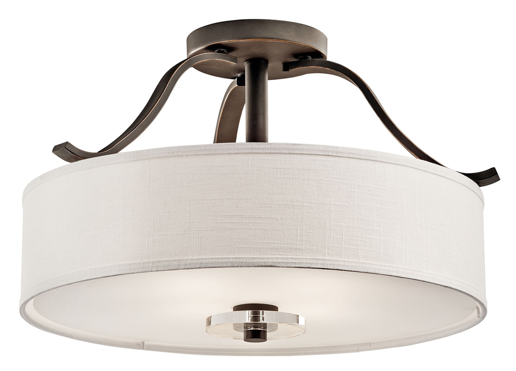Product image for Kichler 42486OZ Leighton 4 Light Semi Flush Olde Bronze®