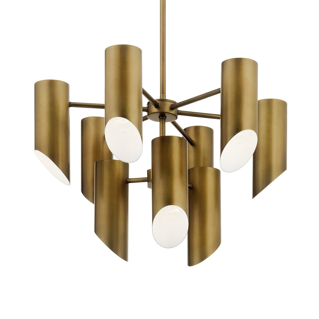 Product image for Kichler 52162NBR Trentino 9 Light Chandelier Natural Brass