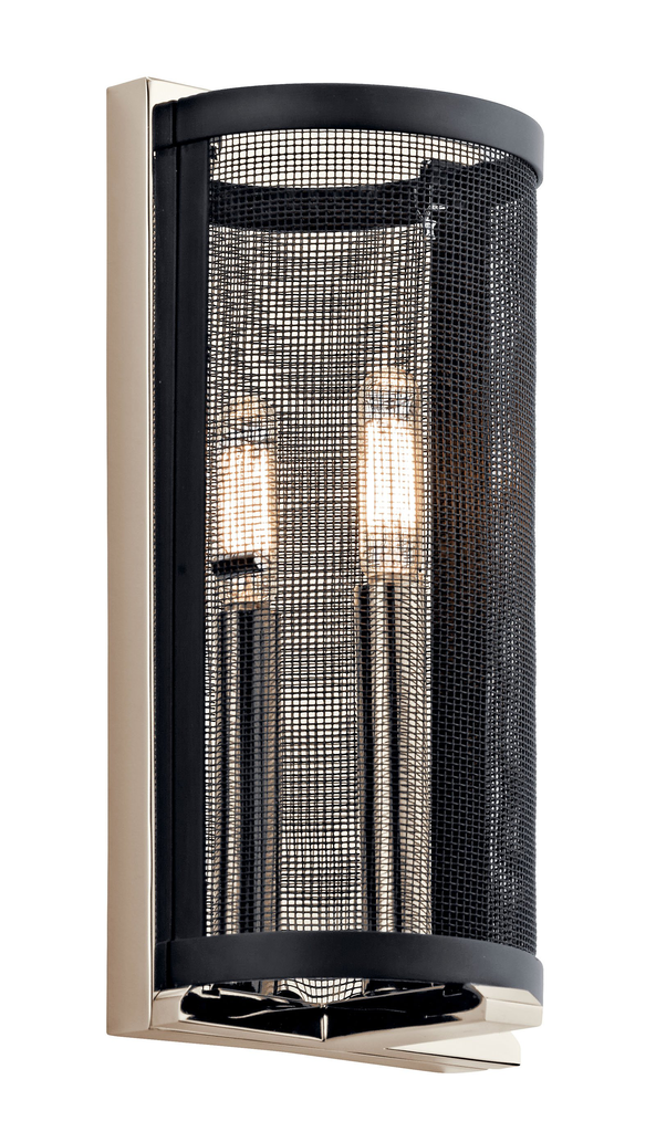 Product image for Kichler 43716PN Titus 1 Light Wall Sconce in Polished Brushed Nickel