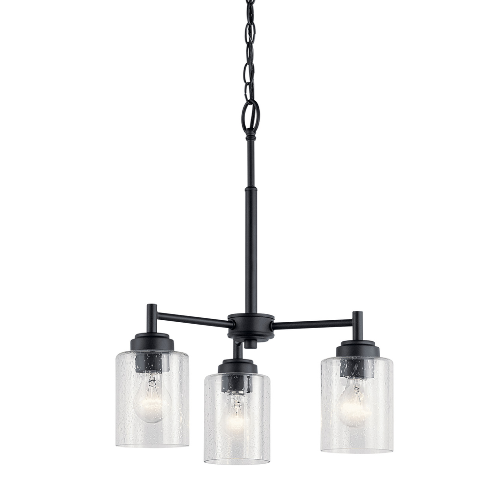 Product image for Kichler 44029BK Winslow™ 3 Light Mini Chandelier Black