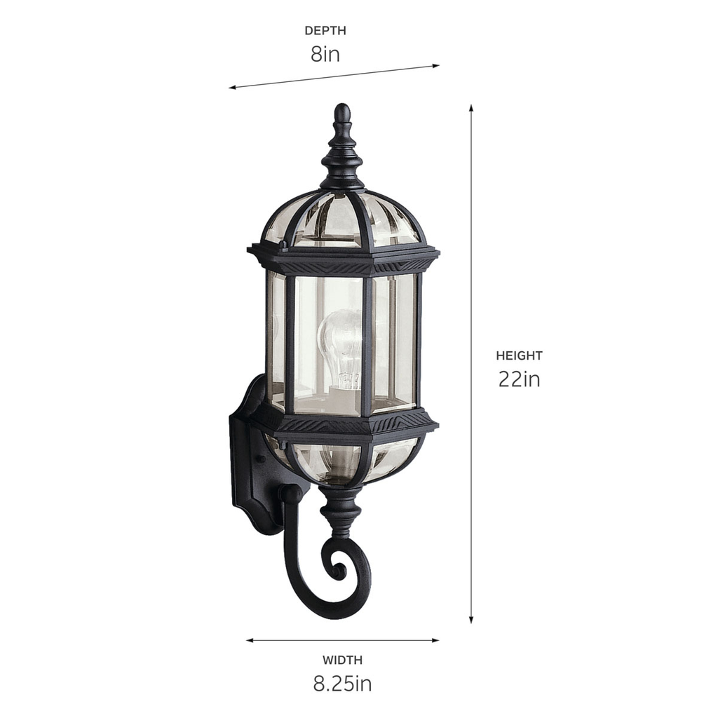 Barrie 21.75" Outdoor Wall Light Black