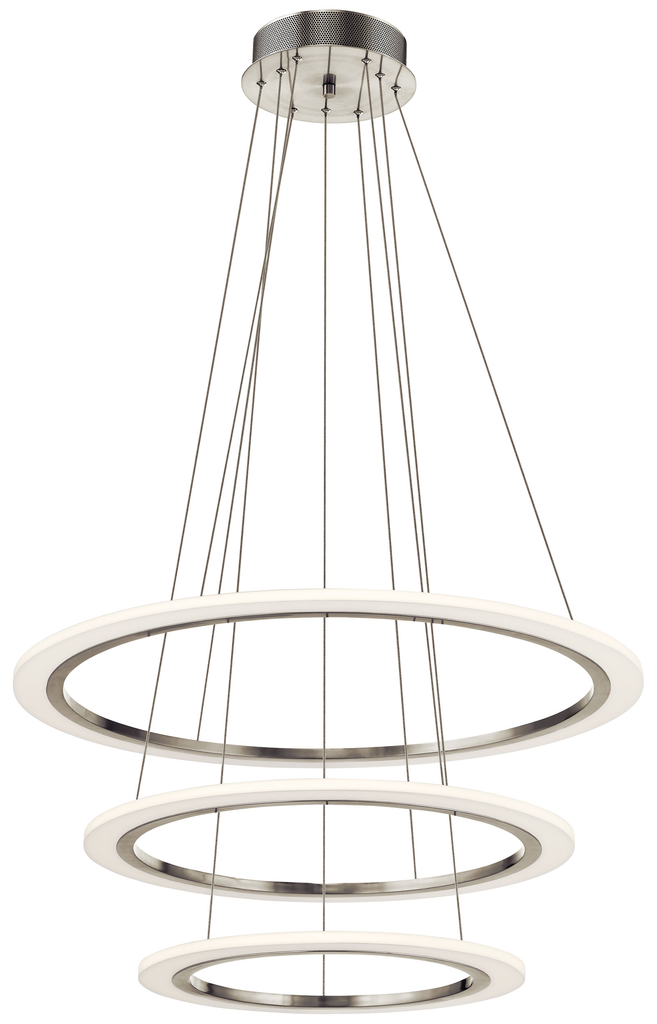 Product image for Kichler 83669 Hyvo™ 3 Ring LED Pendant Brushed Nickel