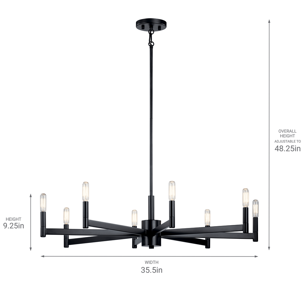 Erzo™ 8 Light Chandelier in Black