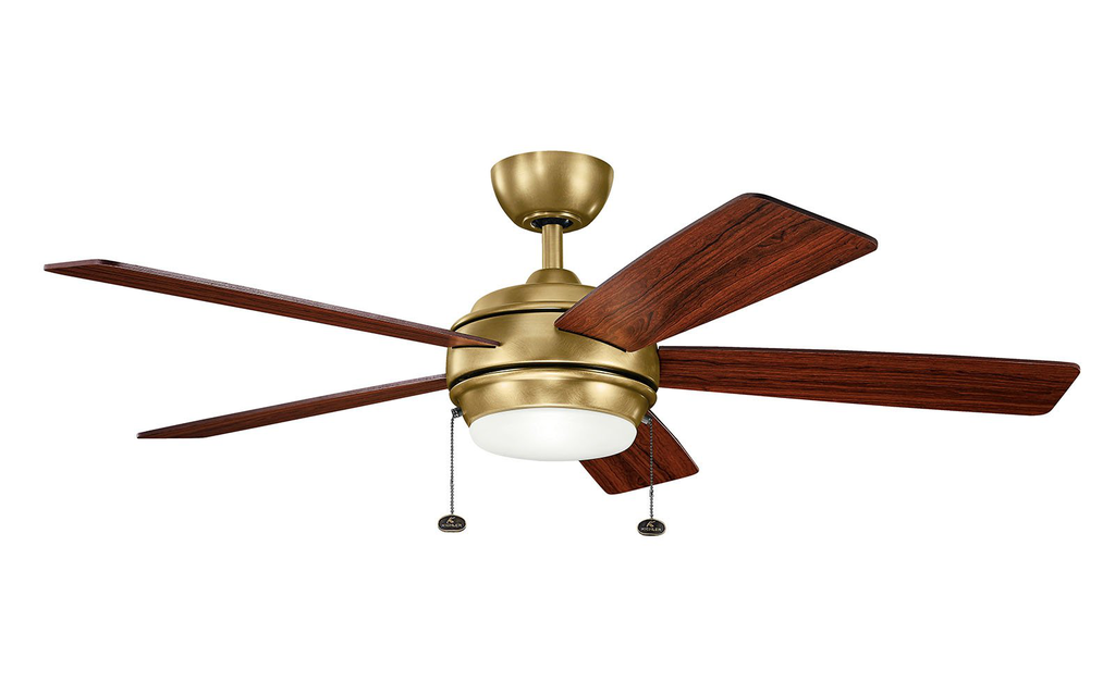 Product image for Kichler 330174NBR Starkk™ LED 52" Fan Natural Brass