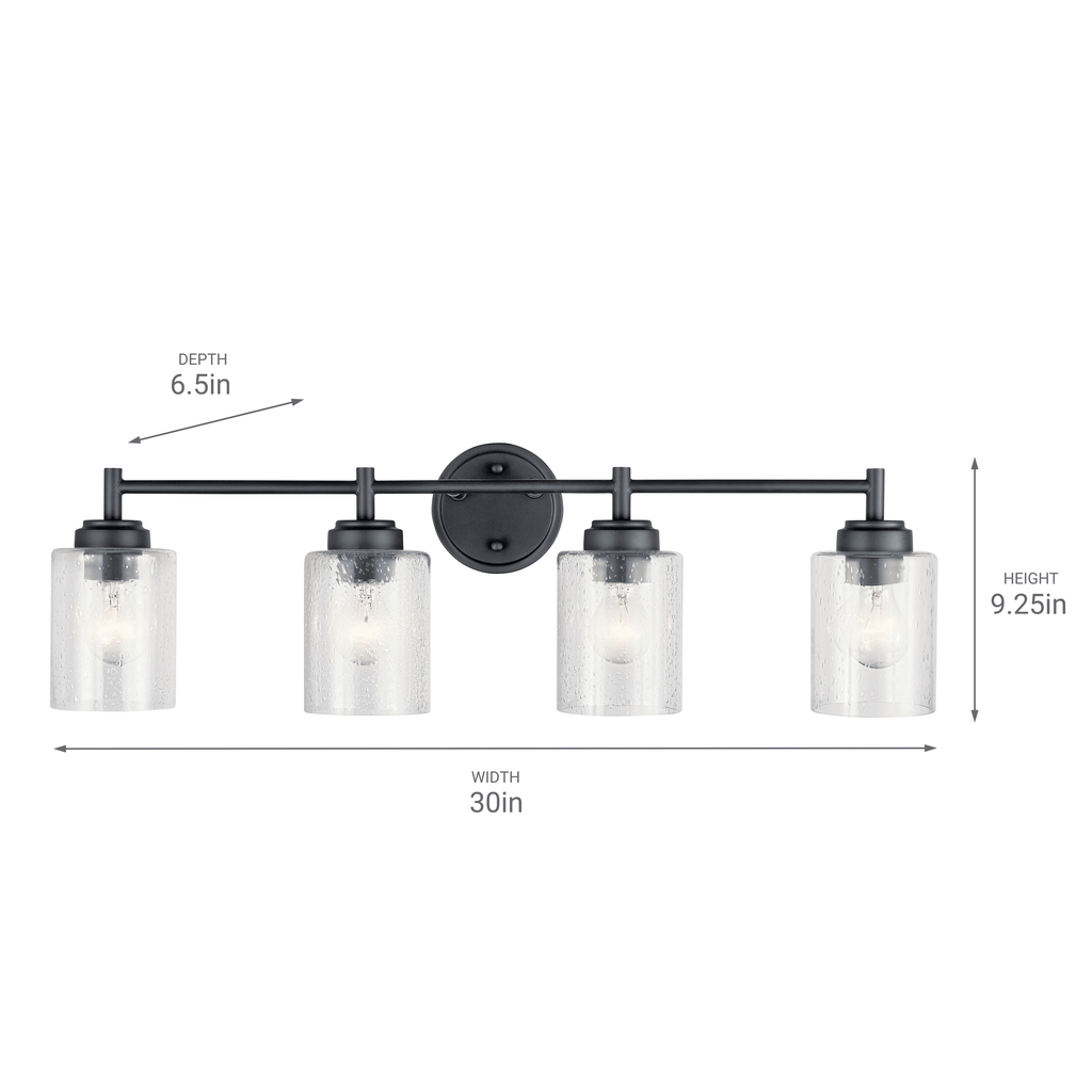 Winslow 4 Light Vanity Light Black