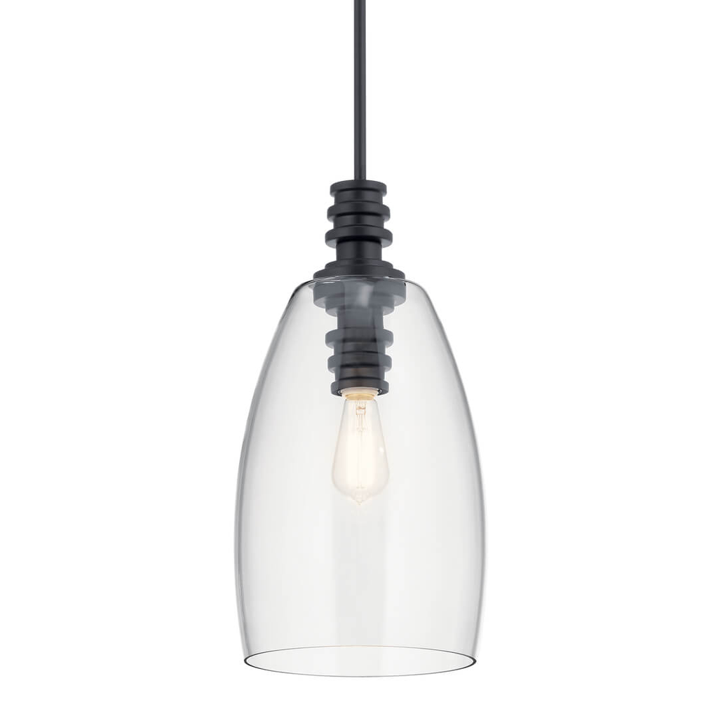Product image for Kichler 43090BK Lakum™ 1 Light Pendant Classic Black