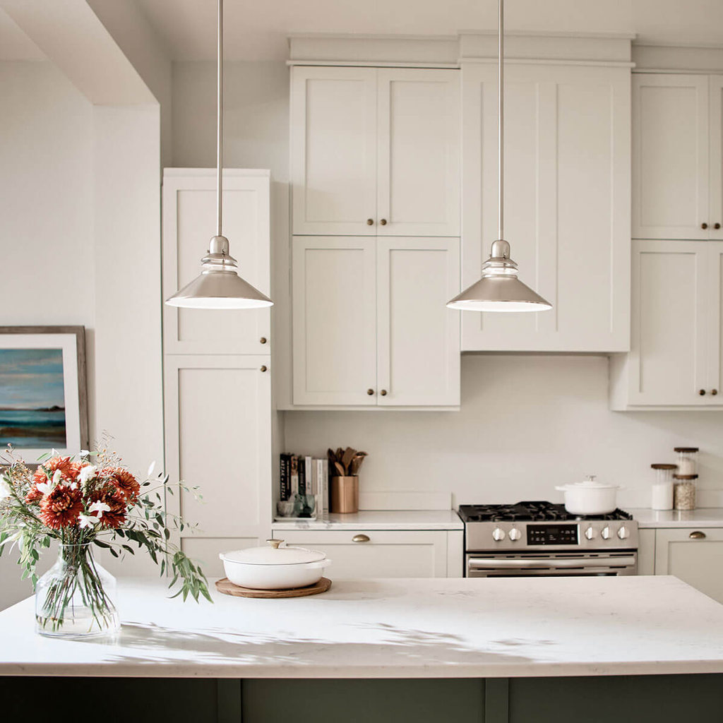 Product image for Kichler 2714NI Grenoble™ 1 Light Mini Pendant Brushed Nickel