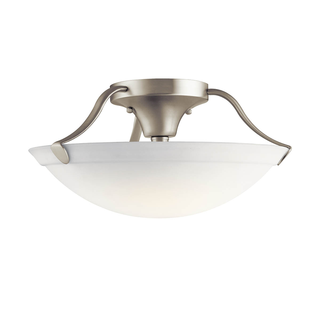Product image for Kichler 3627NI 15.5" 3 Light Semi Flush Brushed Nickel