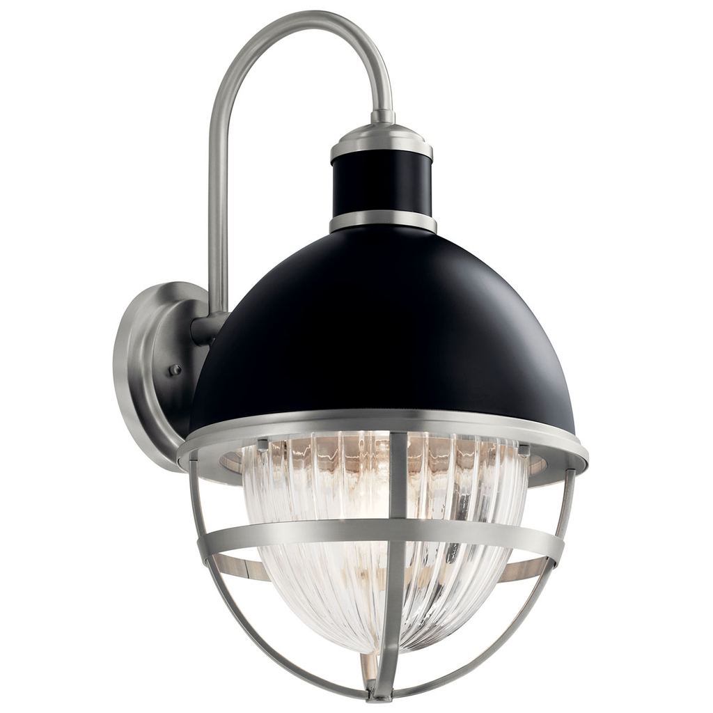 Product image for Kichler 59051BK Tollis 22" Wall Light Black and Nickel