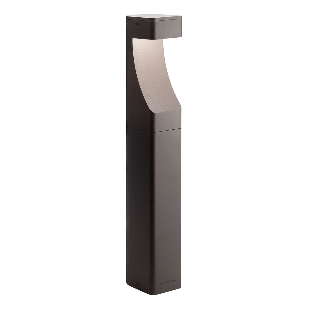Product image for Kichler 15848AZT Textured Bollard 12V LED Path Light Architectural Bronze