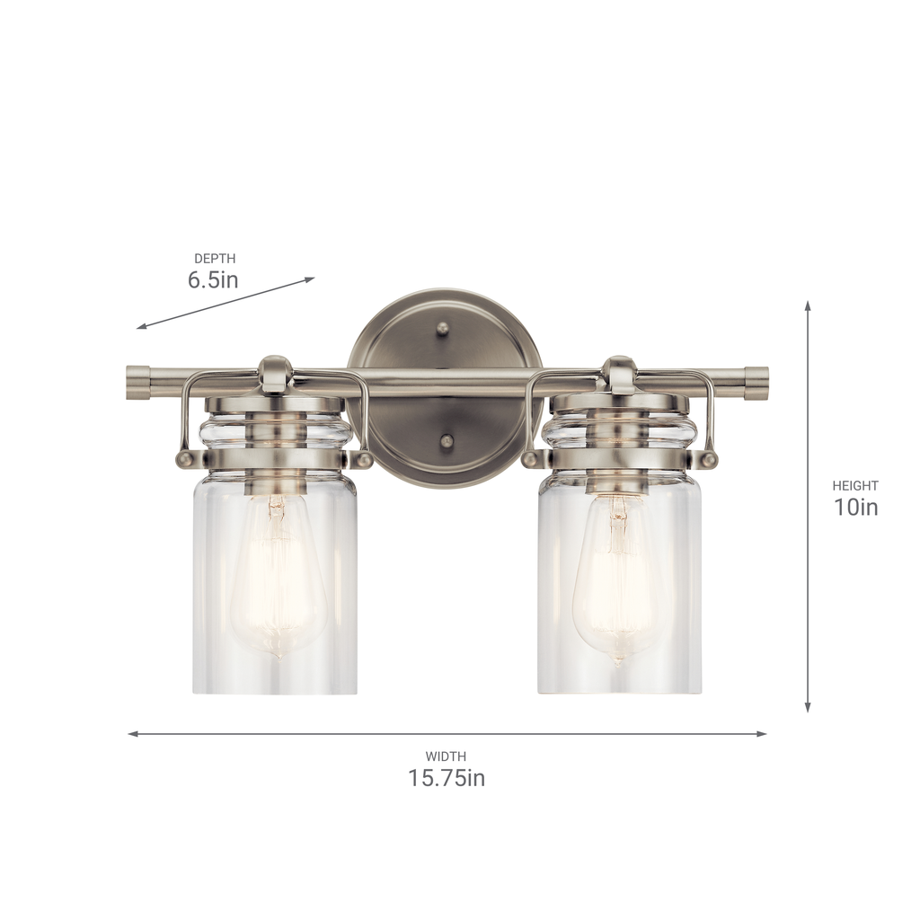 Brinley 2 Light Vanity Light Nickel