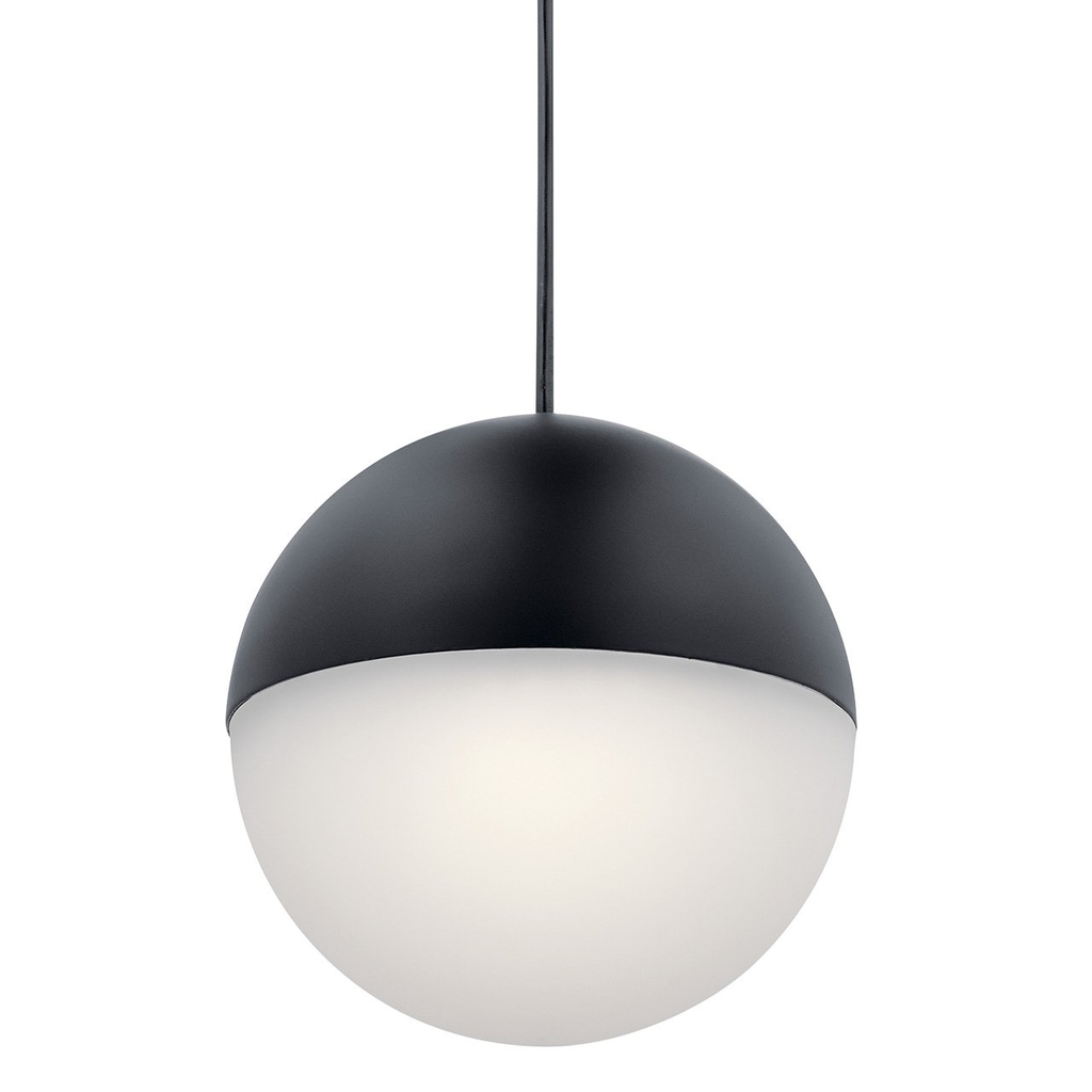 Product image for Kichler 83854MBKWH Moonlit LED 3000K 7.75" Pendant Matte Black with White Glass