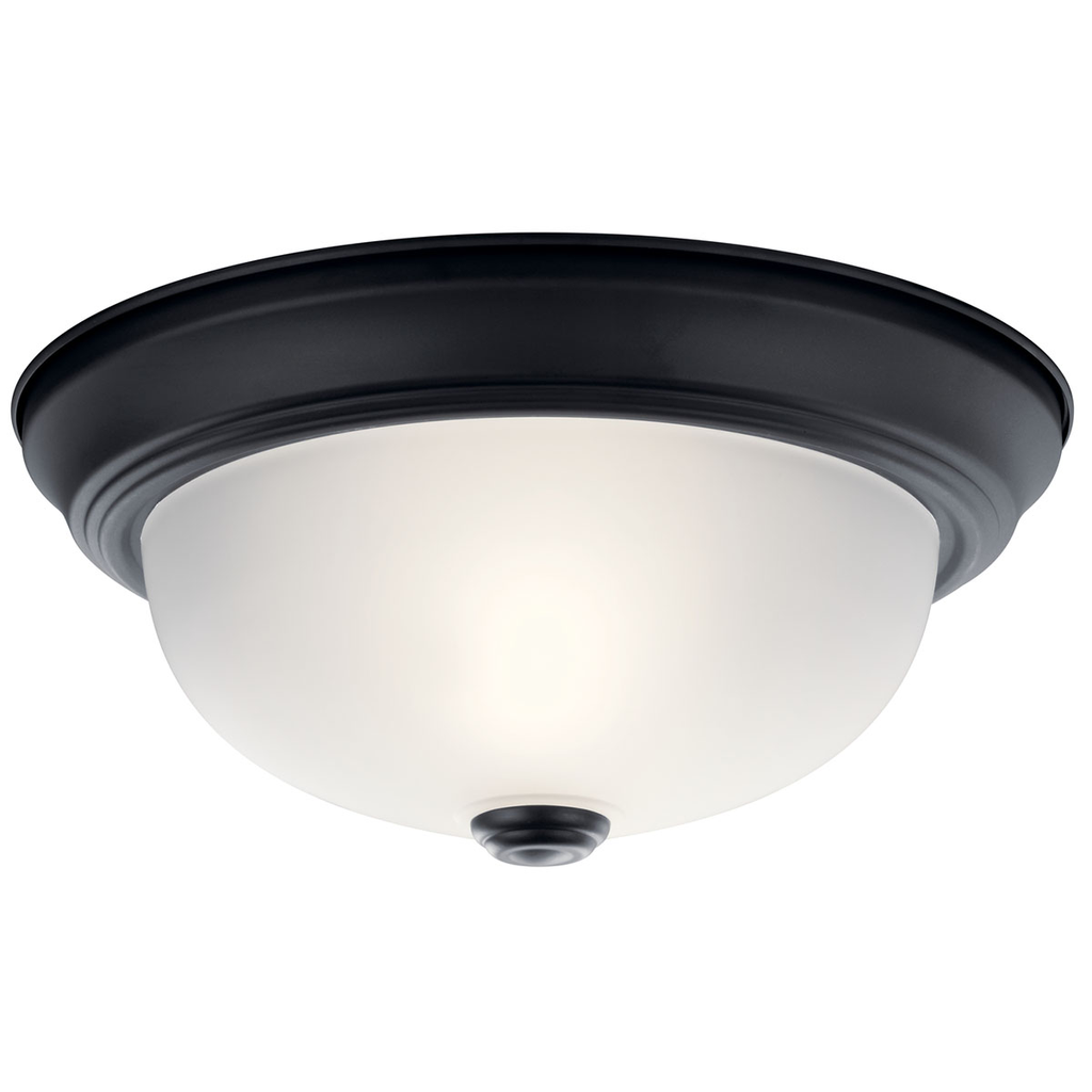 Product image for Kichler 8111BK 11.25" 2 Light Flush Mount Black