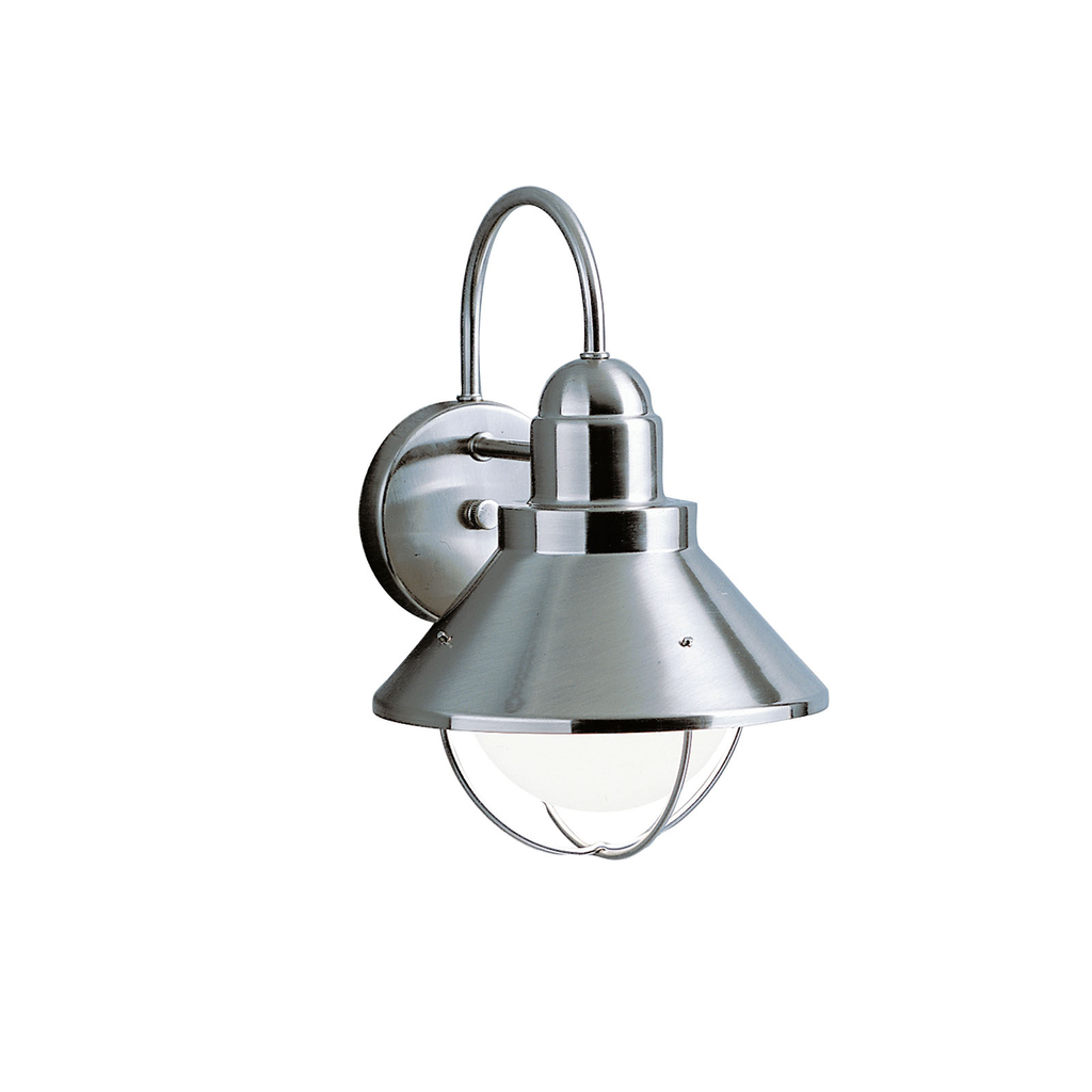 Product image for Kichler 9022NI Seaside™12" 1 Light Wall Light Brushed Nickel