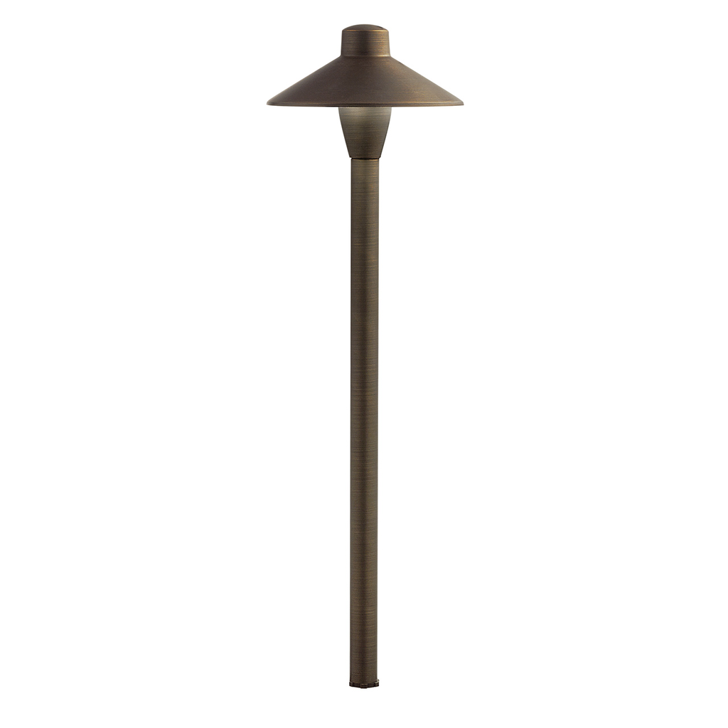 Product image for Kichler 15878CBR30 12V LED 3000K Traditional Path Light, Centennial Brass