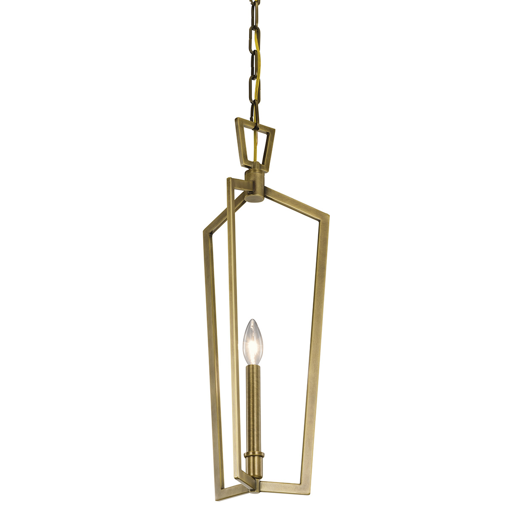 Product image for Kichler 43497NBR Abbotswell 23.5" 1 Light Mini Pendant Natural Brass
