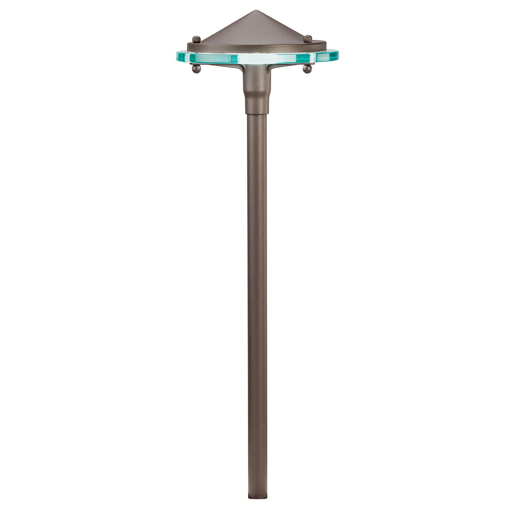 Product image for Kichler 15317AZT Glass & Metal 12V Path Light Textured Architectural Bronze
