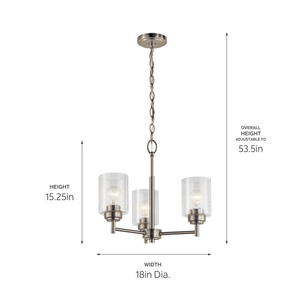 Winslow 15.25" Mini Chandelier Nickel