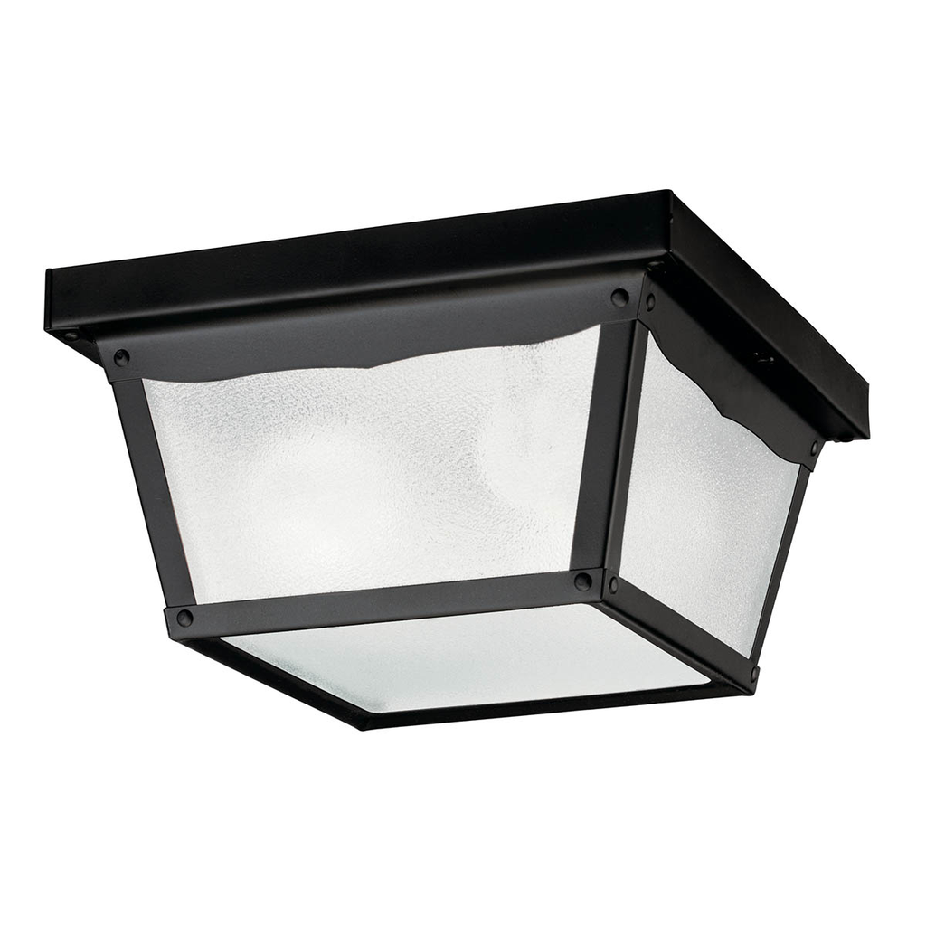 Product image for Kichler 345BK 9.25" 2 Light Outdoor Flush Mount Black